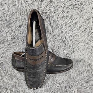 Florsheim 13324‎ Mens 13M Black & Brown Leather Slip On Loafers